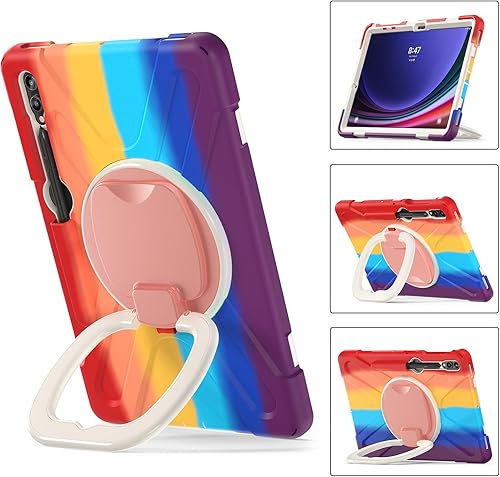 Miniatura 2 de Funda de silicona resistente para Samsung Galaxy Tab S9+ de 12.4 pulgadas 2023S8+S7+S7 Fe, con correa para el hombro, soporte para bolígrafo S,
