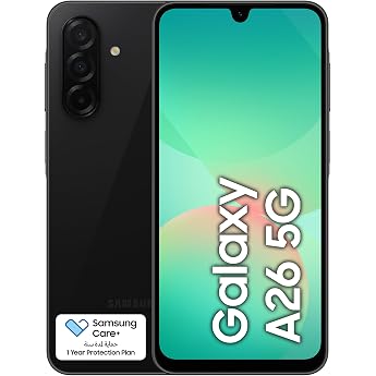 Samsung Galaxy A26 5G 6GB RAM 256GB Memory Black AI Mobile Phone 5,000mAh Battery Android 15 Smartphone without Simlock witho