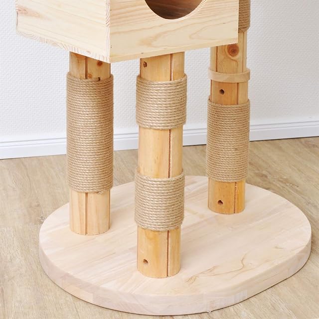 Foto 5 de 7 de VOSS.PET Rascador para Gatos Árbol para Gatos “Simba”, Madera de Pino rústico, Altura 1,63m