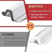Vista 5 de Tira de sellado de puerta de alcance de 26 pies de largo, burlete de repuesto en forma de V para aislamiento de marco de puerta, fácil de cortar a