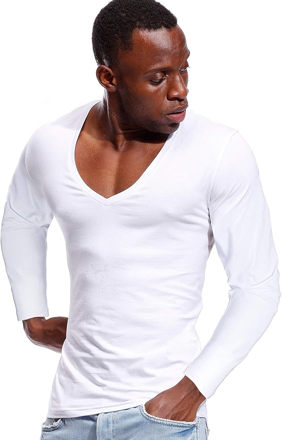 Deep v long sleeve shirt Clearance