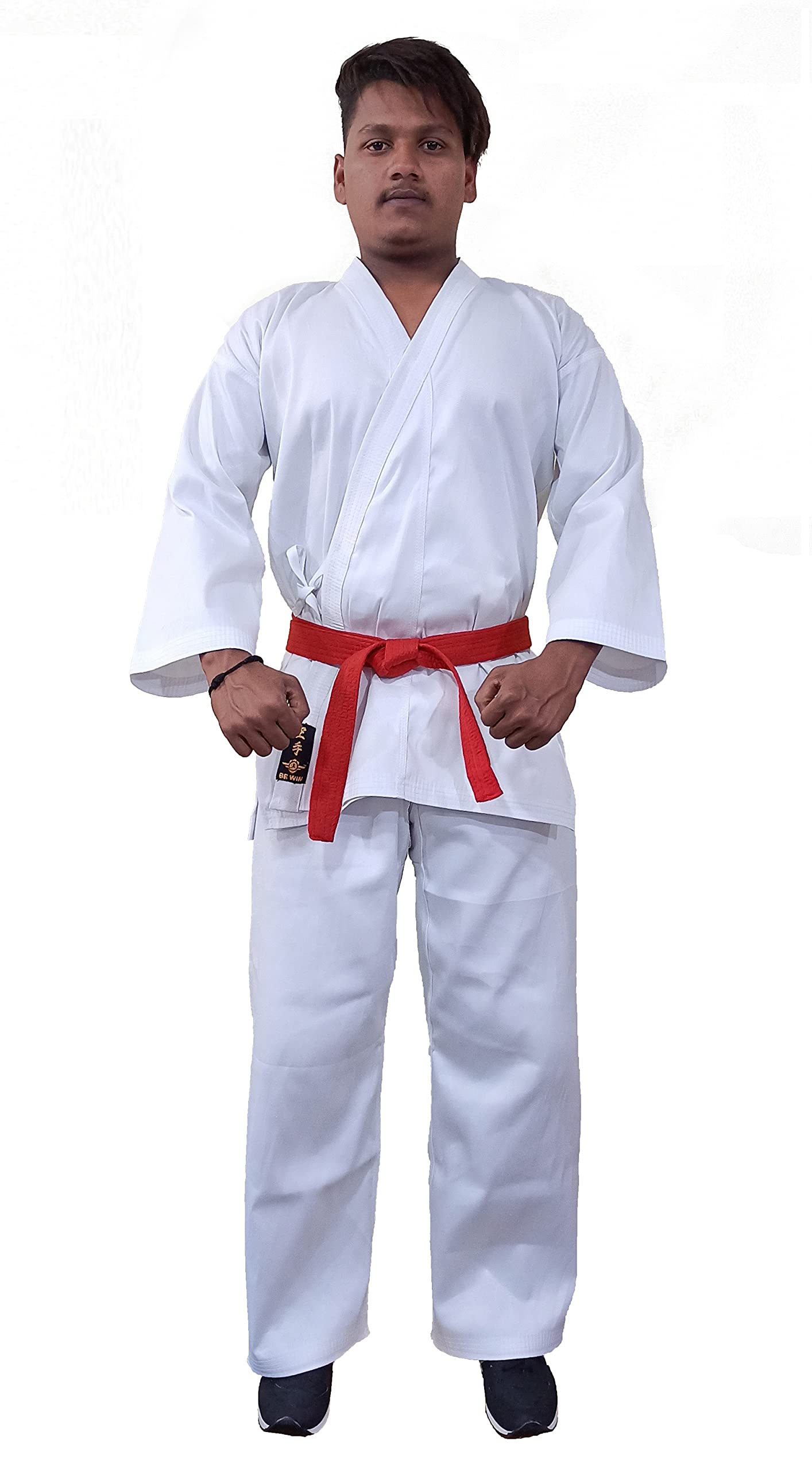 Be Win Martial Art Karate Uniform For Junion & Senior Poly-Cotton Drill Fabric (White, 46")