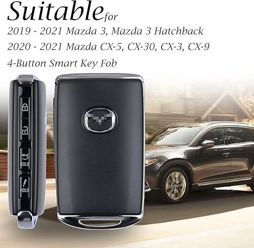 Miniatura 3 de YINI Funda para llavero compatible con Mazda 3, 3 Hatchback 2019-2021, para CX-5, CX-30, CX-12 2020-2021, soporte de protección para llavero de