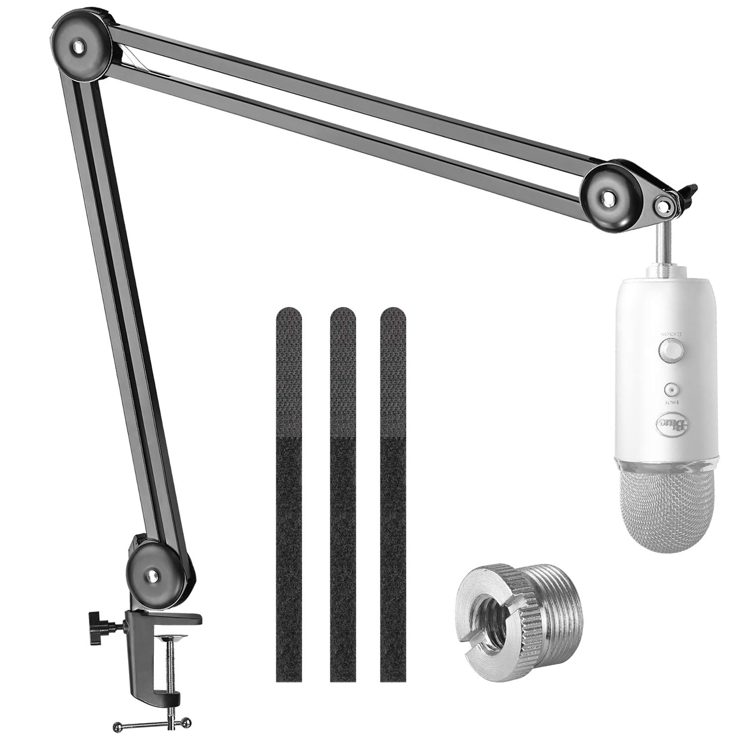 YOUSHARES Supporto per Microfono - Braccio Microfono Professionale Supporto per Mic per Microfoni, compatibile con Supporti Antiurto (Nero)