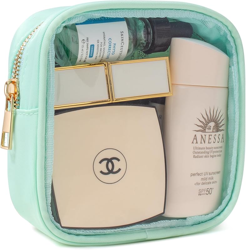Necessaire pequena transparente LETGO Verde Transparente com zíper