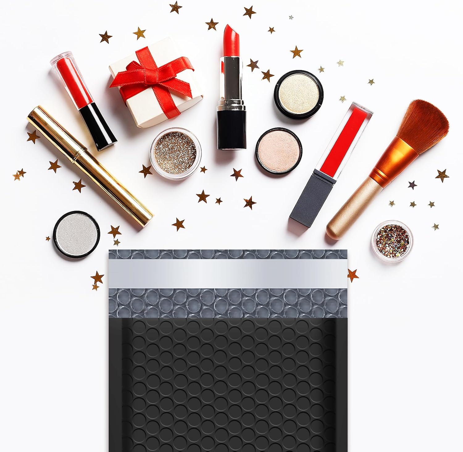 UCGOU Bubble Mailers 4x8 Inch Black 50 Pack Usable Size 4x7 Padded Envelopes Small Business Mailing Package Opaque Self Seal Adhesive Waterproof Boutique Shipping Bags for Jewelry Makeup Supplies #000 - Image 7