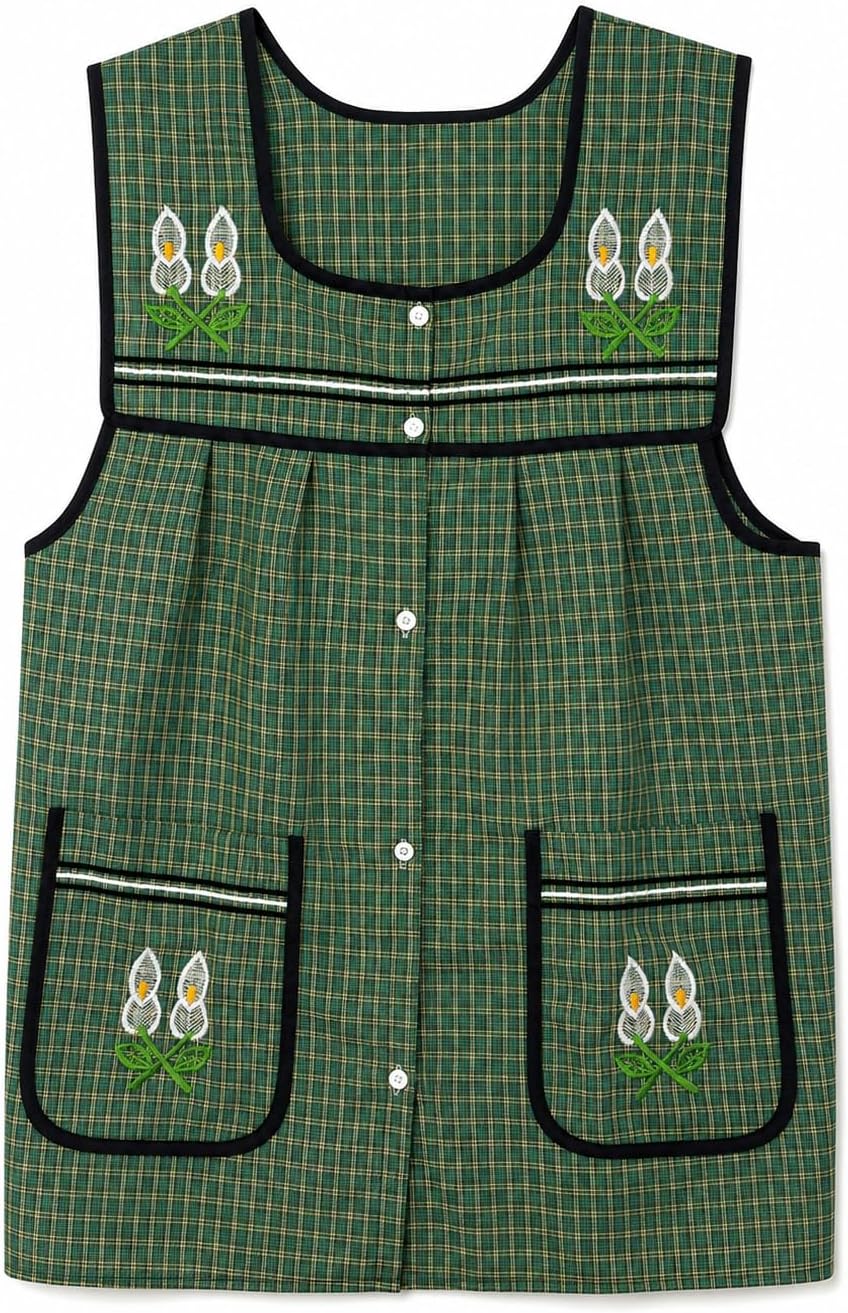 Leos Imports Doña Lucha Embroidered Mexican Apron – Traditional Floral Designs, One Size, Relaxed Fit, Vibrant Colors
