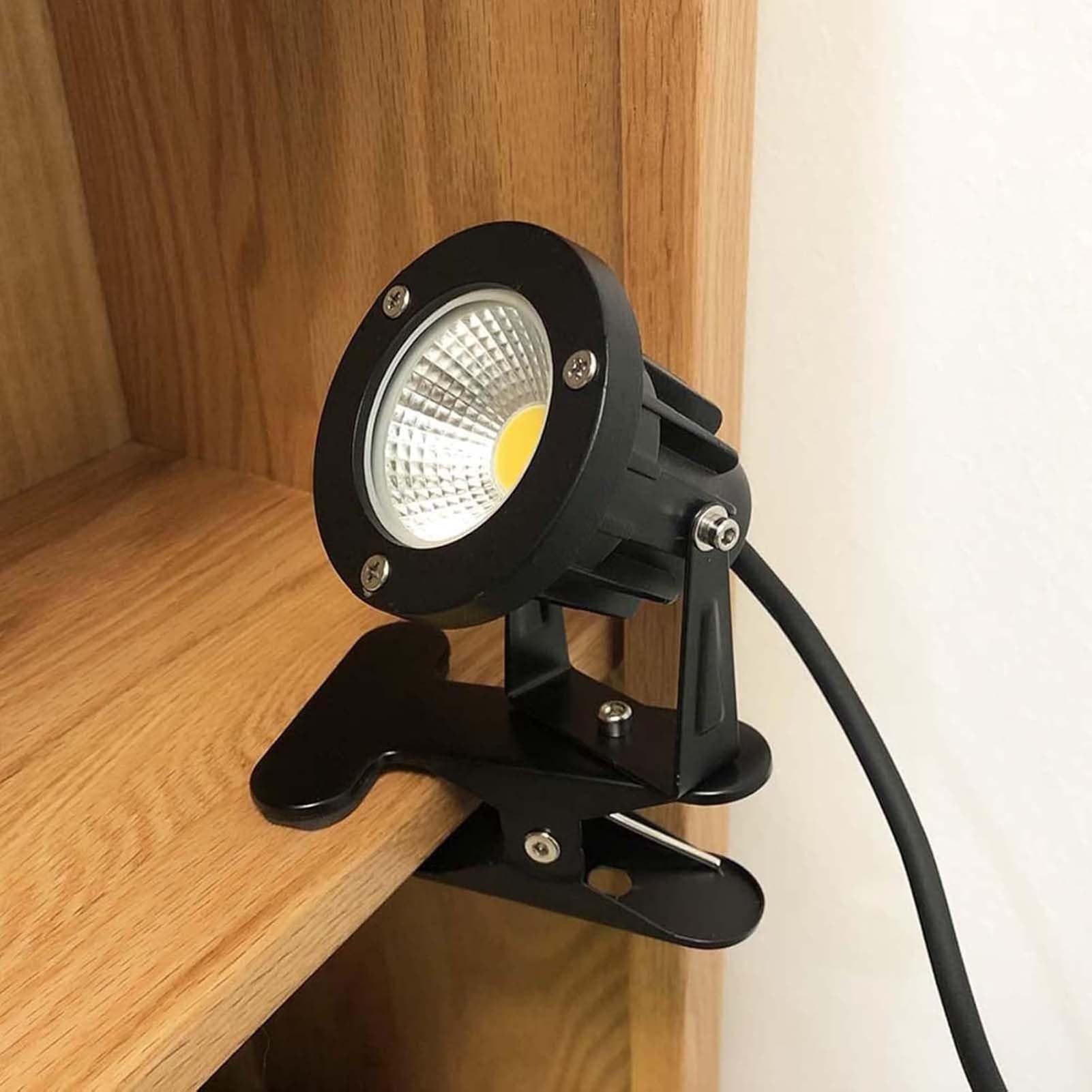 Faretto LED Da 7 W - Faretto Impermeabile IP65 Con Clip, Lampada Da Esterno Con Morsetto, Per Piante, Giardino, Negozio, Cartellone Pubblicitario, Illuminazione Decorativa(Warm White 2 Pack)