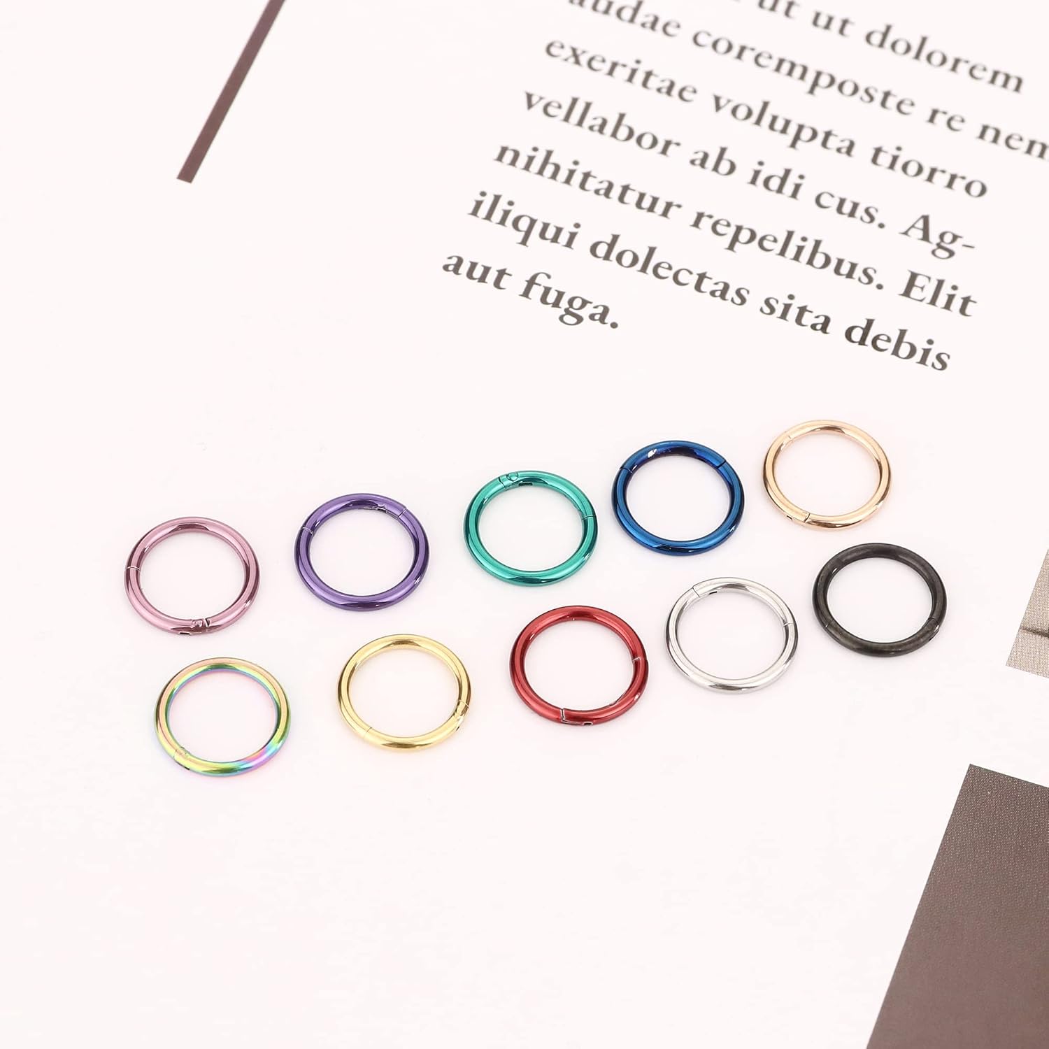 Besteel 10PCS Septum Nose Rings Hoops for Women Men - 16G 18G 316L Surgical Stainless Steel Hinged Clicker Lip Helix Rook Tragus Daith Conch Piercing Jewelry Cartilage Sleeper Earrings Set 8/10/12MM - Image 4