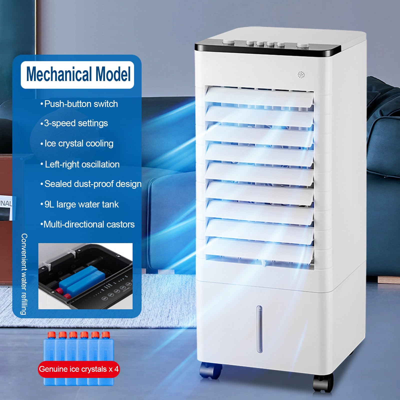 Raffrescatore Evaporativo Condizionatore Senza Tubo Raffrescatore Portatile Ventilatore Aria Fredda Raffrescatore d'Aria Mechanical Model