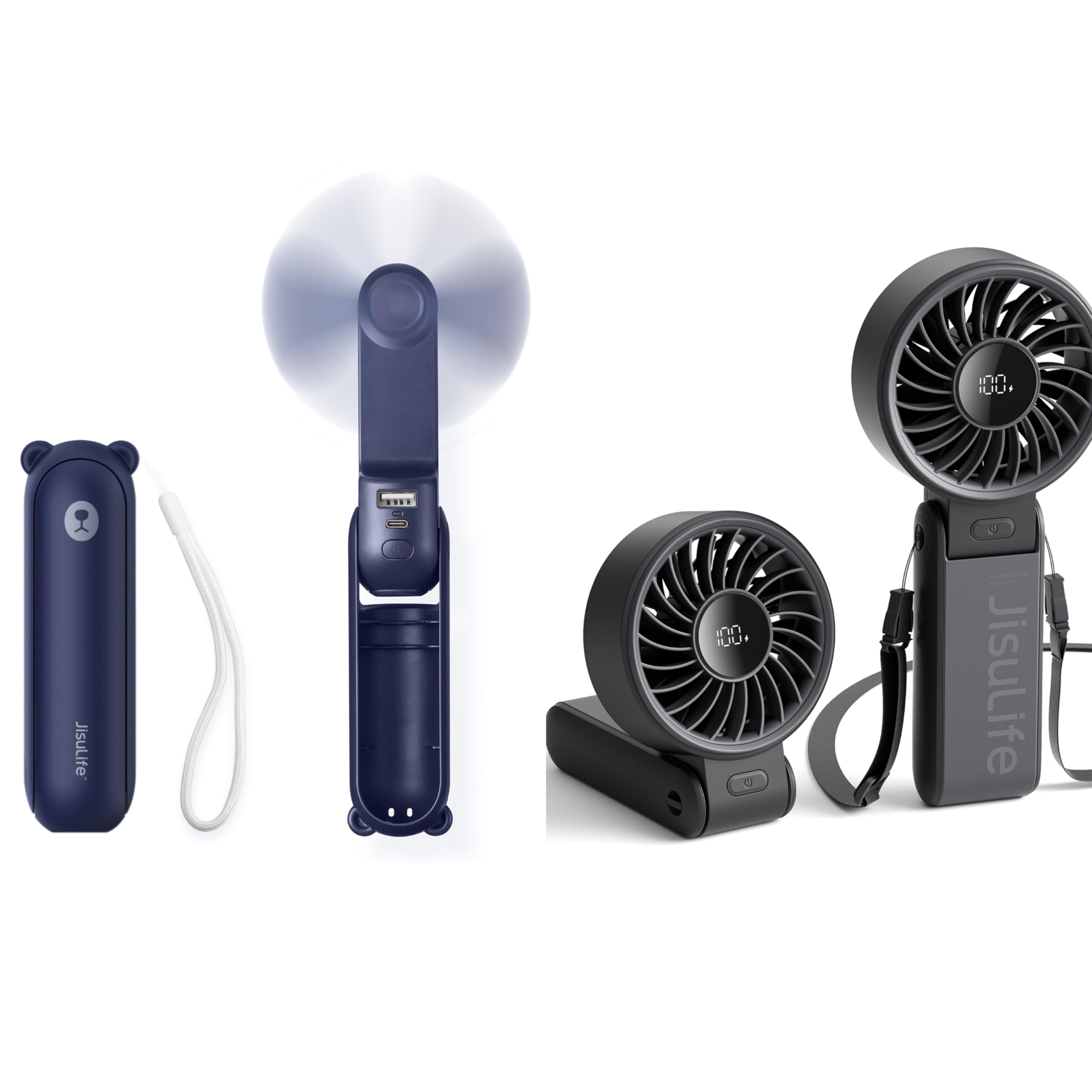 JIsuLife ハンドファンブラック Amazon.com: JISULIFE Portable Handheld Turbo Fan [18H Max Cooling