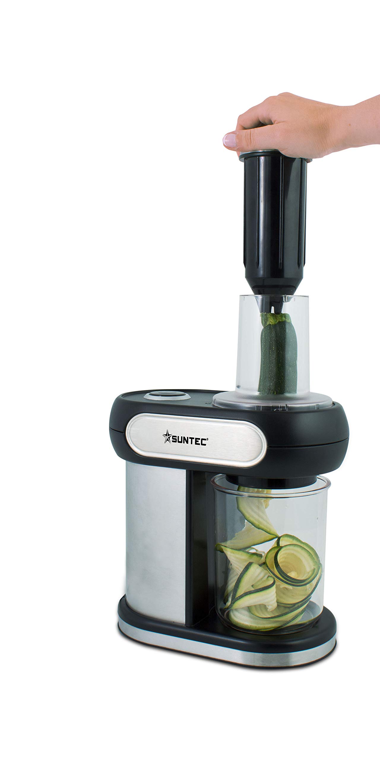 SUNTEC SPI-8380 krajalnica spiralna do warzywnego spaghetti Zoodle Maker elektryczna stal nierdzewna | idealna do makaronu z cukinii | do marchewki, ogórków, cukinii, ziemniaków itp.