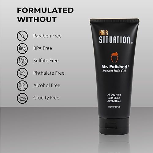 Miniatura 3 de Mr. - Gel pulido para peinar el cabello para hombre, hecho con vitaminas para fortalecer y dar volumen, sin alcohol, antiencrespamiento, sin