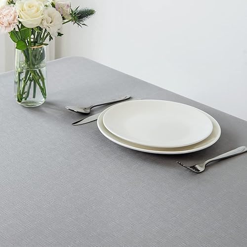 Miniatura 3 de maxmill Mantel cuadrado antiarrugas a prueba de derrames, con textura de lino, mantel decorativo de tela para banquetes, fiestas, eventos, cenas de