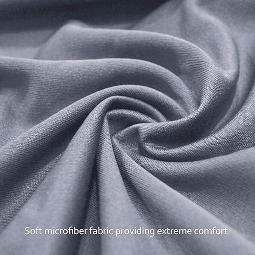 Miniatura 5 de Paquete de 4 sábanas bajeras para cuna para niños y niñas, sábanas transpirables de microfibra suave para bebé, color gris y azul marino