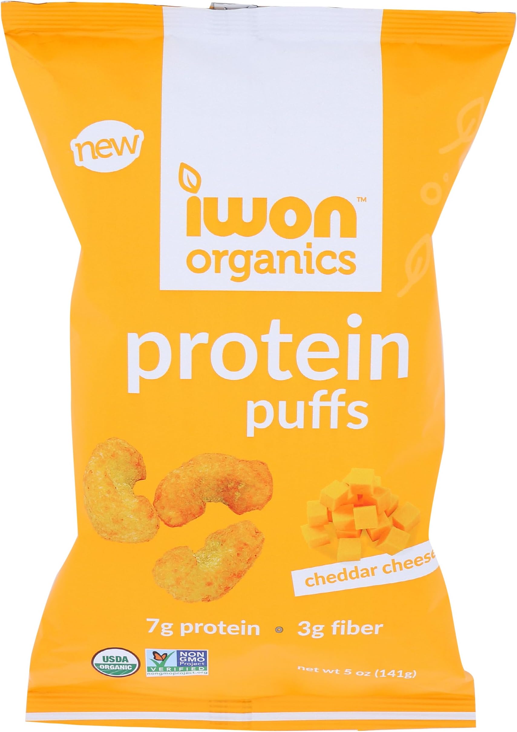 Iwon Organics Organic Cheddar Cheese Protein Puffs, 5 OZ