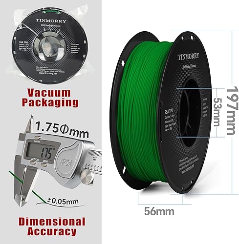 Miniatura 9 de Filamento PETG de 0.069 pulgadas, TINMORRY PETG-Eco - Filamento de impresora 3D compatible con impresora 3D Bambu FDM, carrete de 2.2 libras, color