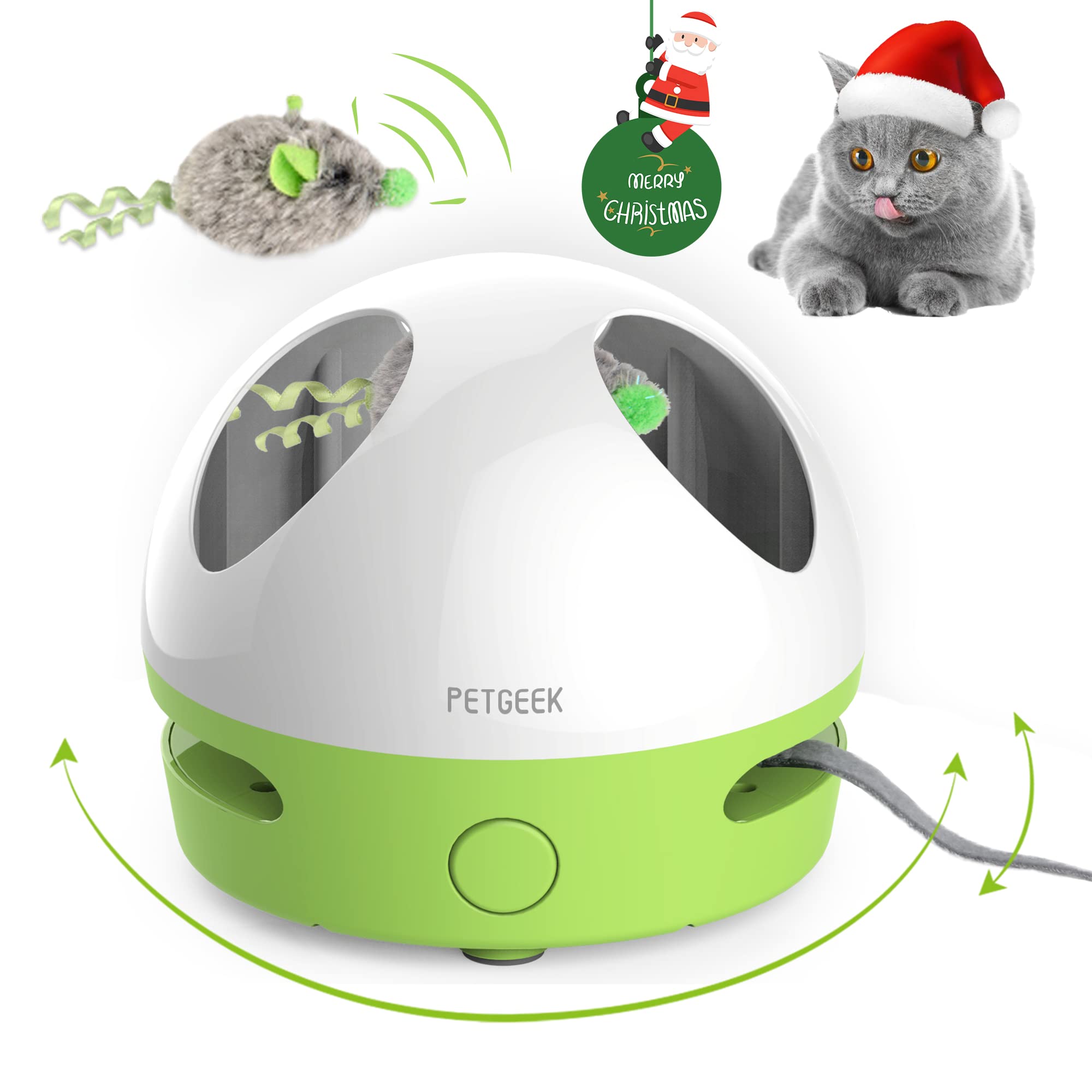 Amazon.com : PETGEEK Interactive Cat Toy, Hide Mouse Cat Toy with Squeaky  Mouse, Electronic Automatic Cat Toys with Catnip Filled Hidey Mouse, Cat  Toys Interactive for Indoor Cats Exercise & Game :
