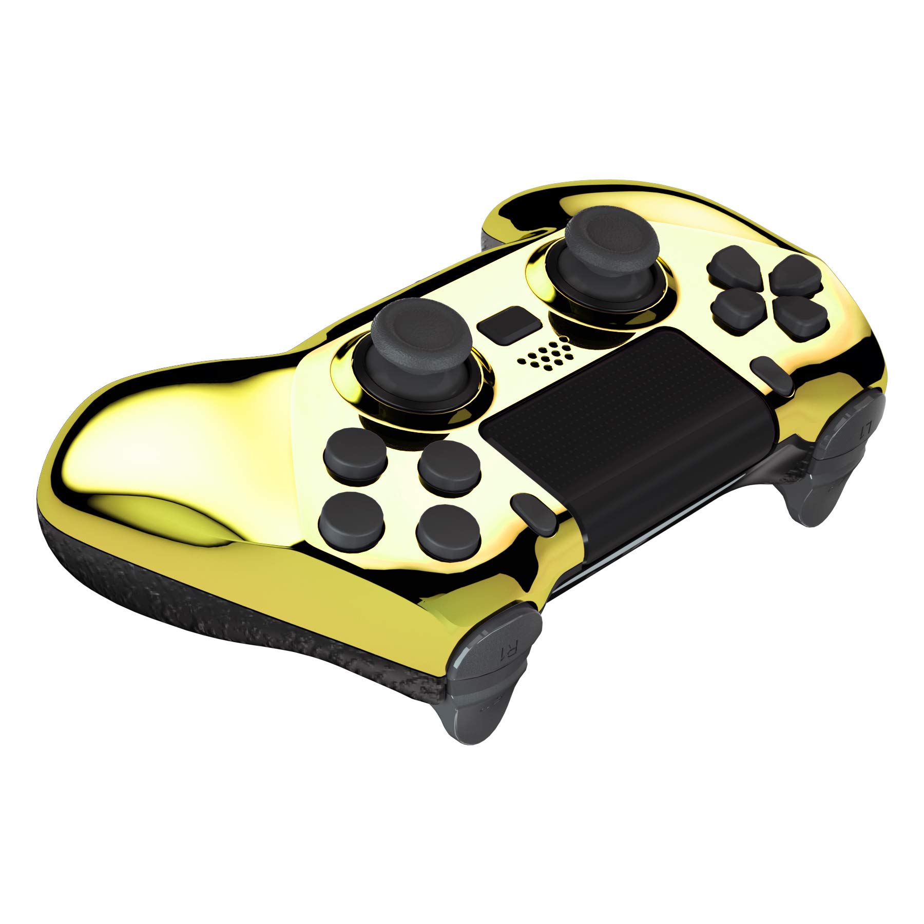 eXtremeRate DECADE Torneo Aggiornamento Kit per ps4 Controller CUH-ZCT2(Non Controller), Cover Shell&Tasti Posteriori&Trigger Stop, Accessori per ps4 Joystick JDM-040/050/055, Oro Cromo