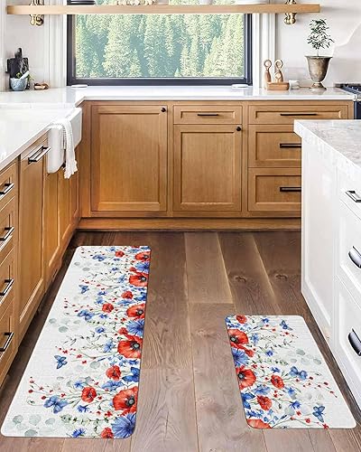 Vista 240 de Tapete de Feliz Navidad, tapete antideslizante para puerta delantera, baño, cocina, dormitorio, patio, entrada, 16 x 24 pulgadas, rojo, negro y verde