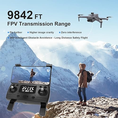 Miniatura 2 de 011RTS Drone con cámara 4K para adultos, transmisión FPV de 9800 pies 5Ghz, cuadricóptero GPS de 3 ejes con cámara EIS, evitación de obstáculos,