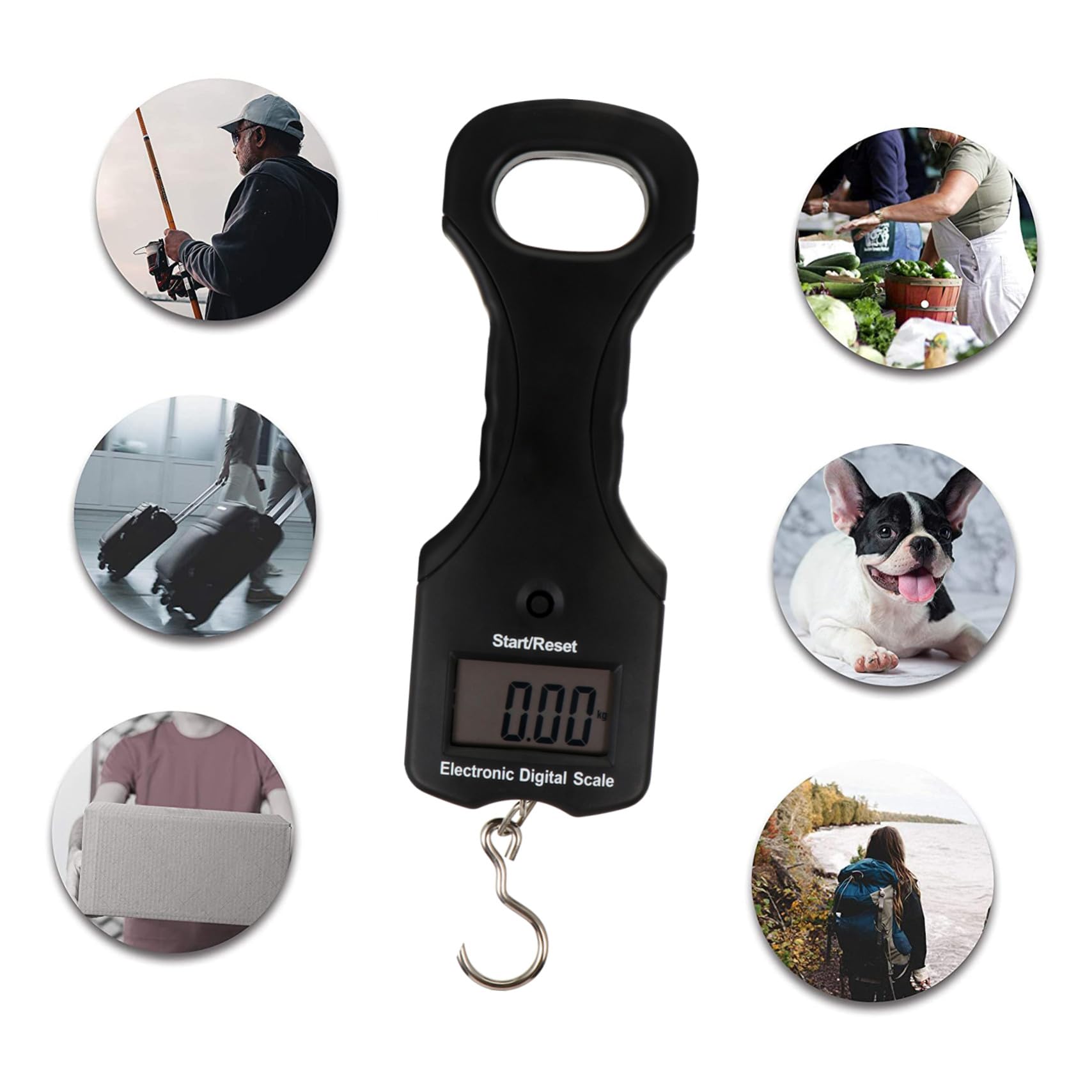Handwaage 30kg Kunststoff Gepäckwaage für Reisen Weihnachten Party