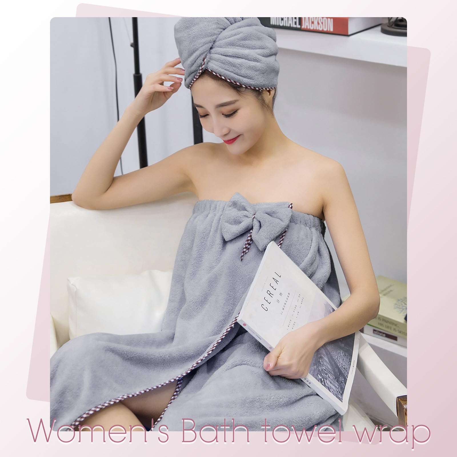 Amazon.com: KOIKEY Women Bath Wrap Hair Towel - Adjustable  display picture 2