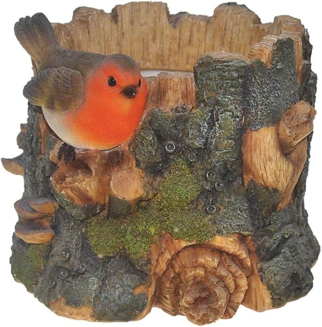 Vivid Arts 18cm Robin on Tree Planter Resin Ornament - BG-TP01-F