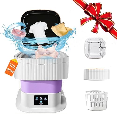 Miniatura 2 de Lavadora portátil 12L Mini lavandería plegable con 3 modos de limpieza profunda - Compacto para ropa interior