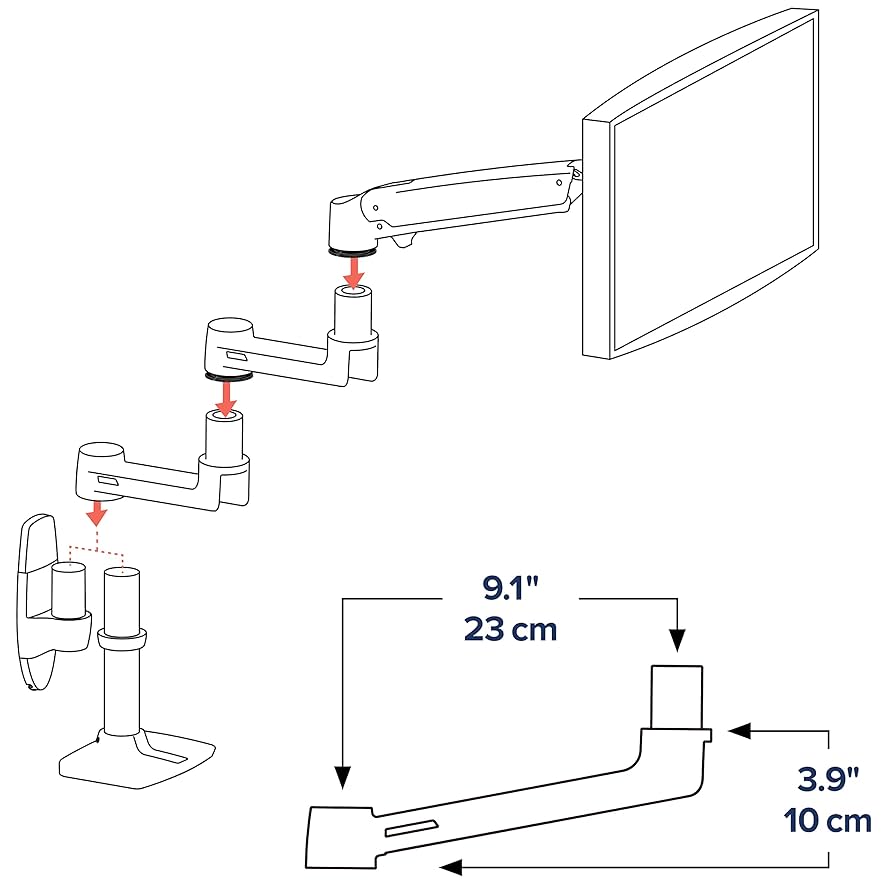 ergotron LX ホワイト Ergotron LX Desk Mount Monitor Arm, Tall Pole, White