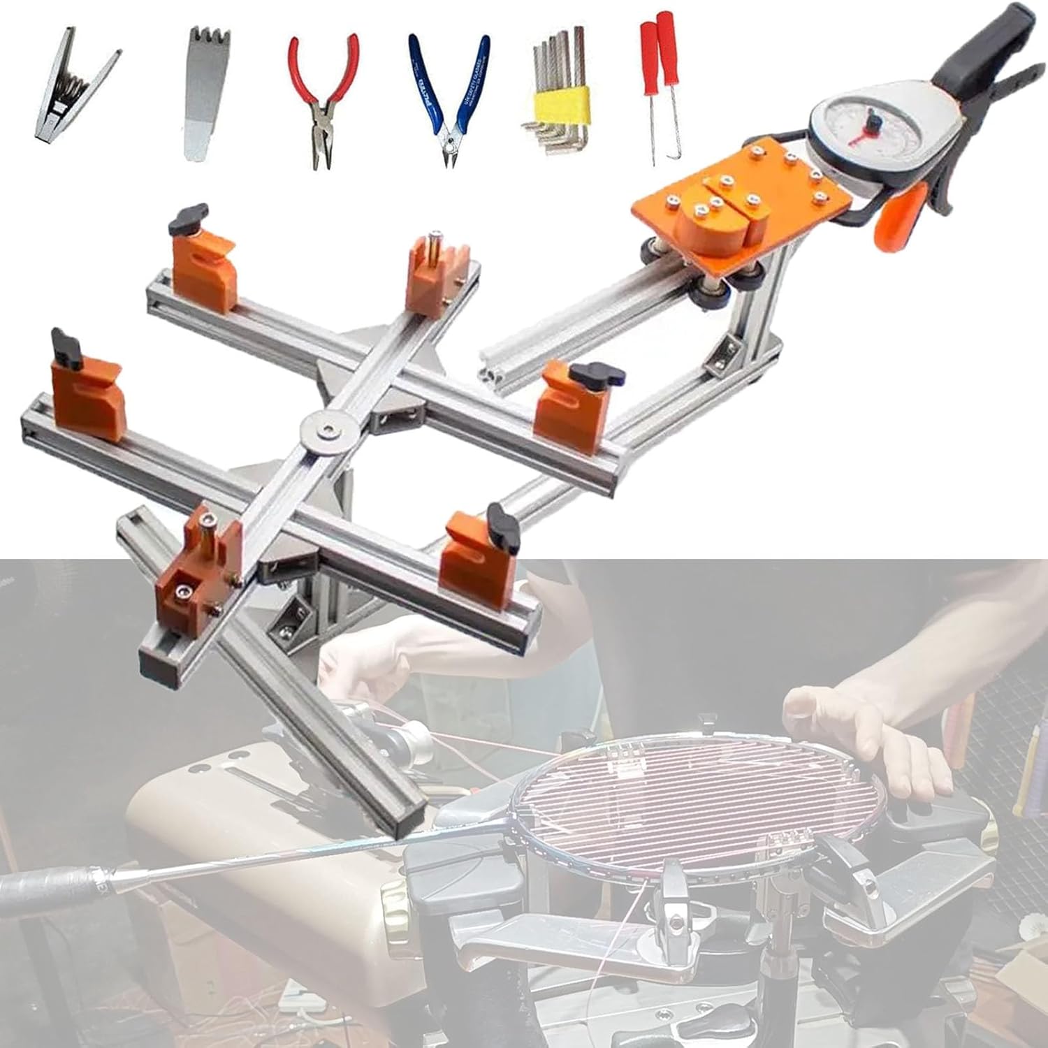 Electronic Stringer - Professional Badminton Tennis Racket Stringing Machine - Aluminum Alloy Wire Stretcher Stringing Tool