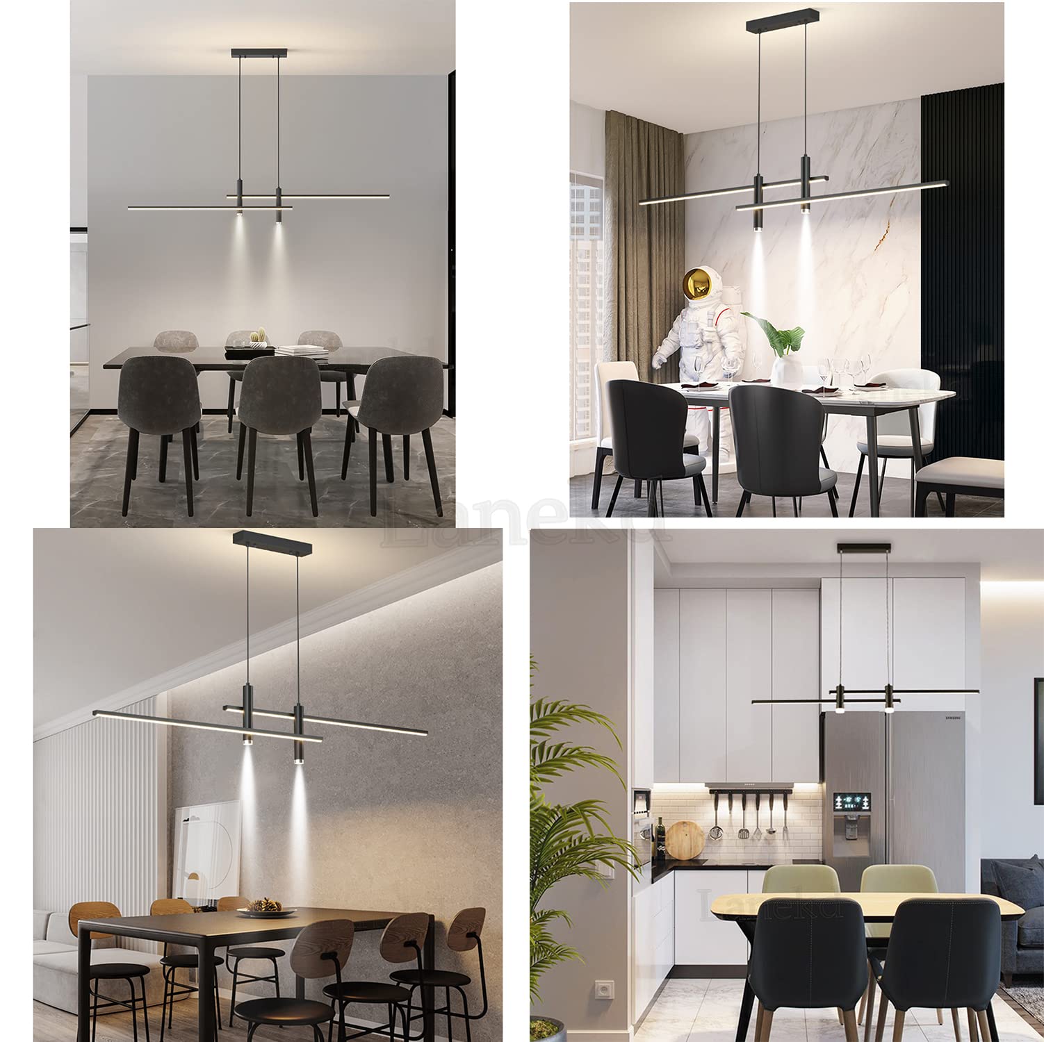 Lámpara de techo Modernas LED Lámpara Colgant para Comedor Salon Lamparas Regulable con Control remoto Luz Altamente Ajustable Colgantes Cocina Oficina Dormitorio Bar Corredor Decor Iluminación L120cm