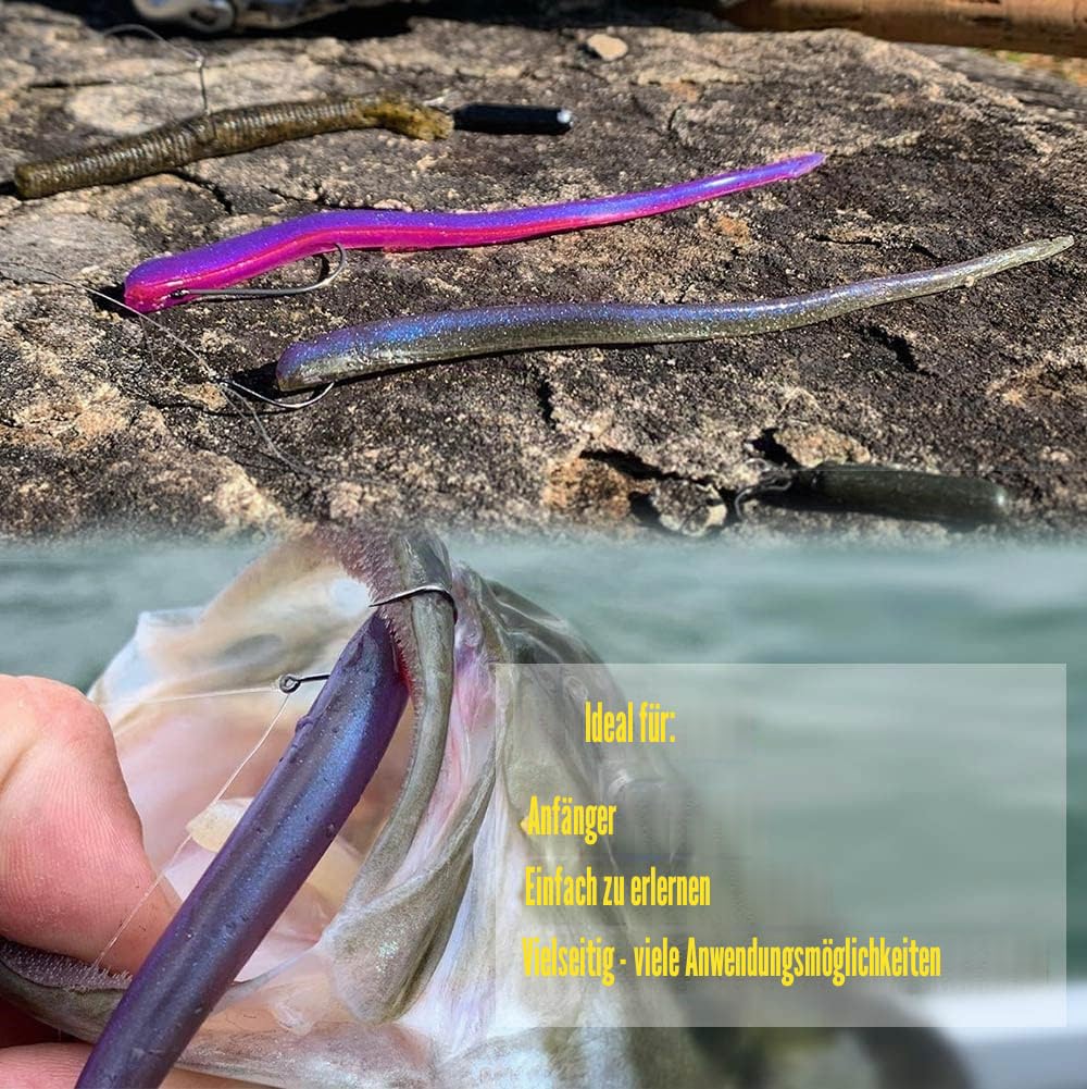 Drop Shot Rigs für Barschangeln, bereit Rig mit Haken und Sinker Gewichten