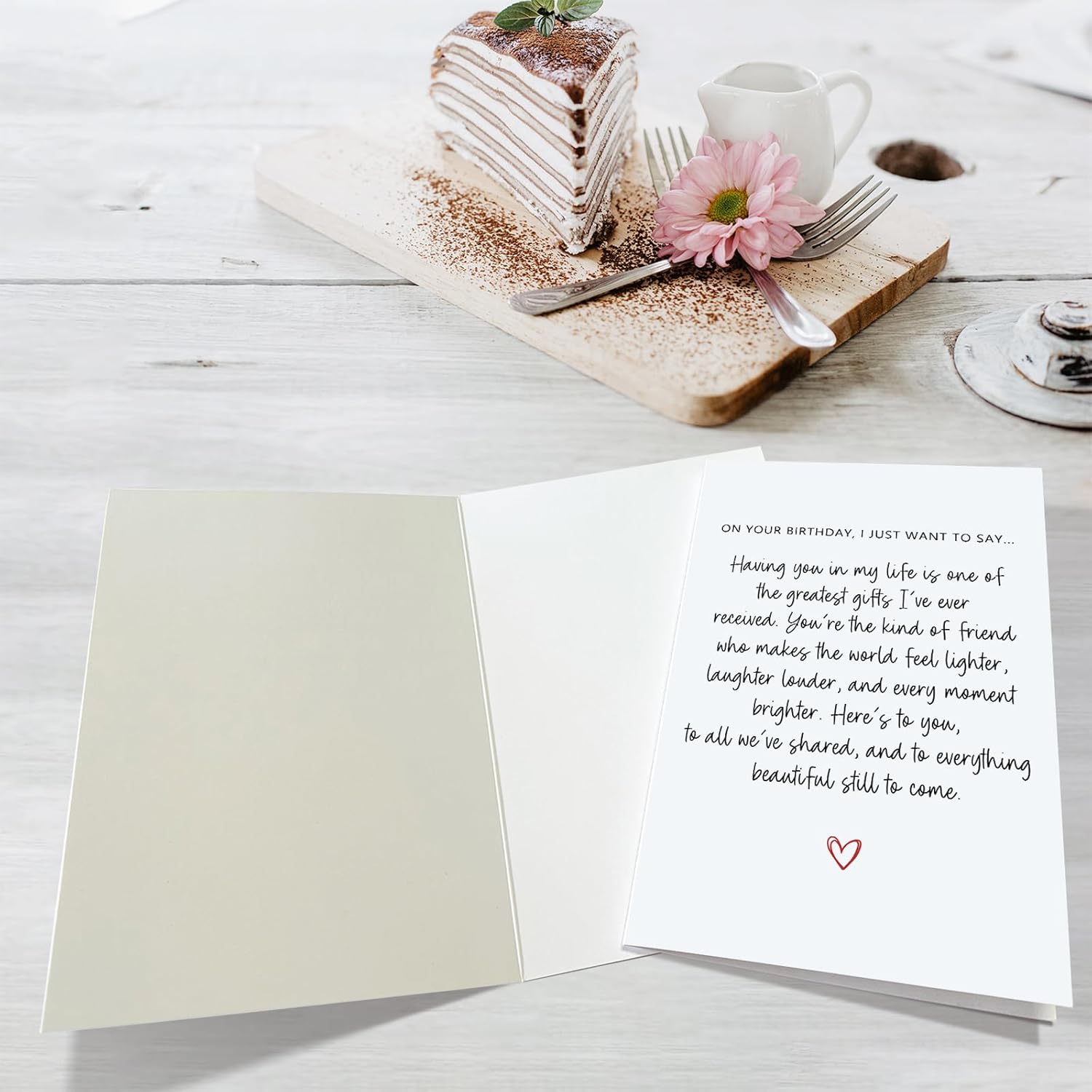 Heartfelt Friend Birthday Card for Women Men, Poem Birthday Card for Best Friend, Bestie Bday Gifts for Him Her, You Make The World Better - Image 3