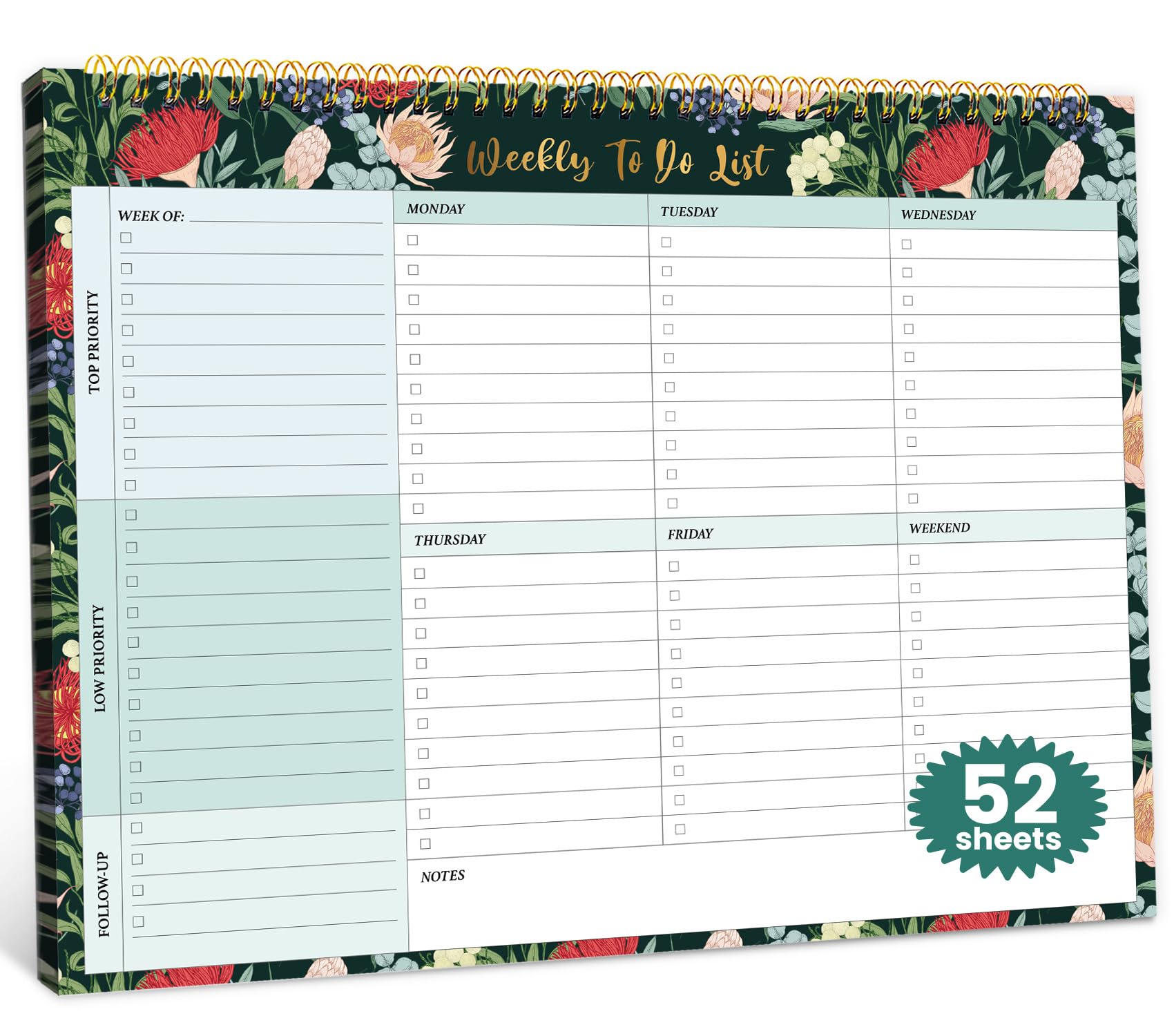 ZOTIA Weekly To Do List Notepad - Midnight Lilac -16