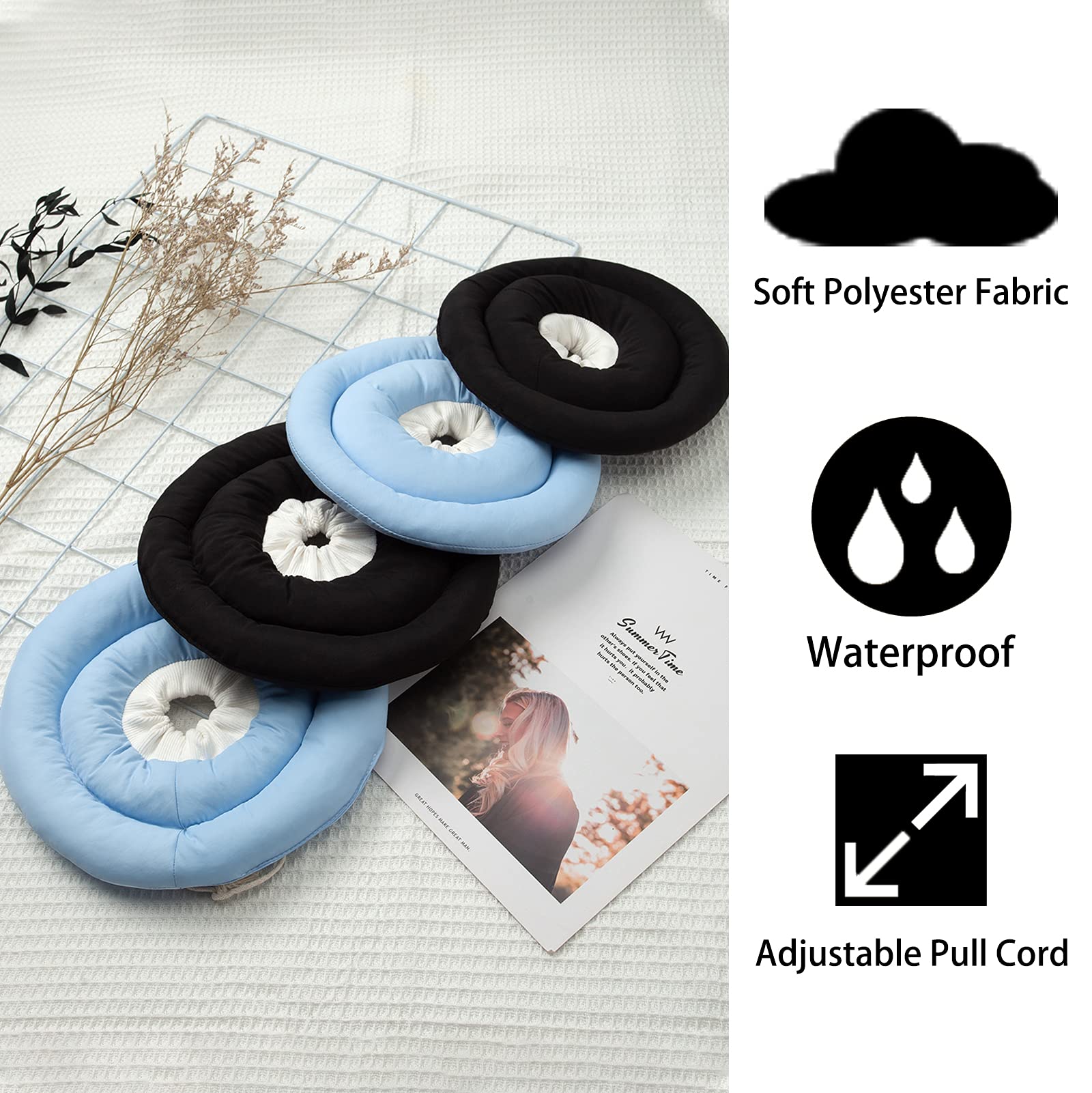 OHCOZZY Collerette pour Chat Réglable, Doux et Anti-Léchage Après Chirurgie (M, Noir)