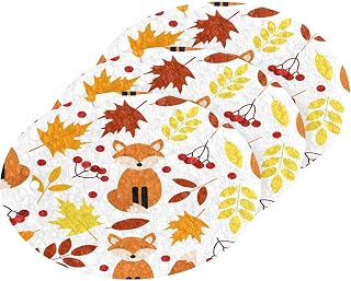 Autumn Leaves Fox Rowan Kitchen Sponges Fall Pumpkin Cleaning Dish Sponges Non-Scratch Scrubber Sponge for Kitchen Bathroom Cars, pack of 3