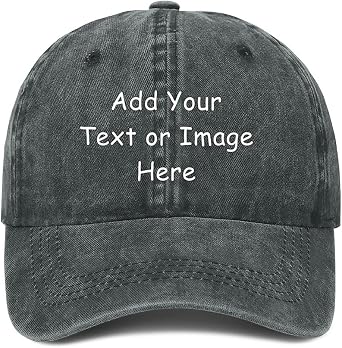 Personalised Baseball Cap Custom Trucker Caps for Men & Women, Design Your Own Mesh Cap with Logo, Text or Photo, Unisex Adjustable Hat, Black Sports, Golf, Running Cap