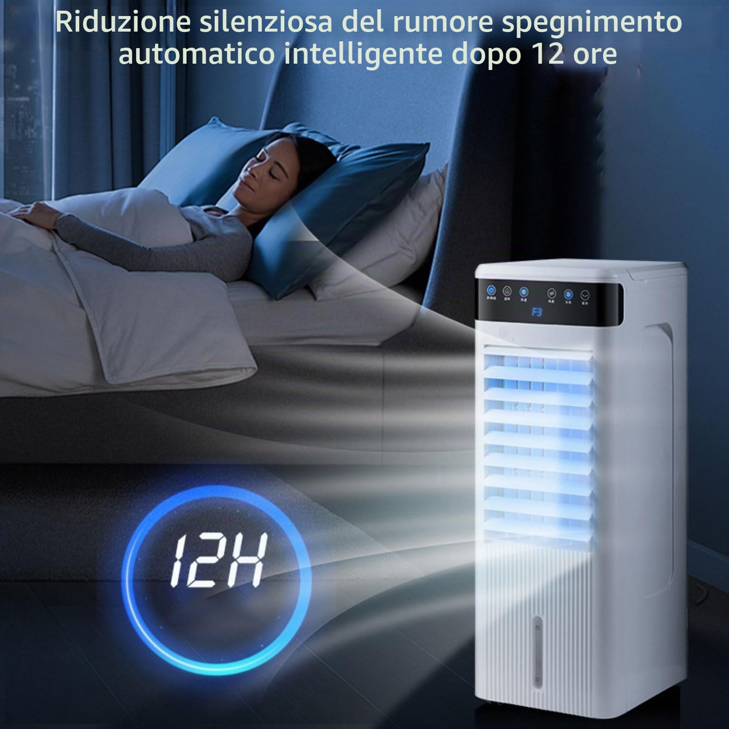 Aria Condizionata Portatile con Telecomando e Pompa di Calore 4 in 1 Con Raffreddamento Riscaldamento Ventola Modalità Notturna Raffreddatore d'aria con 12H Timer deposito7L telecomando per da Casa