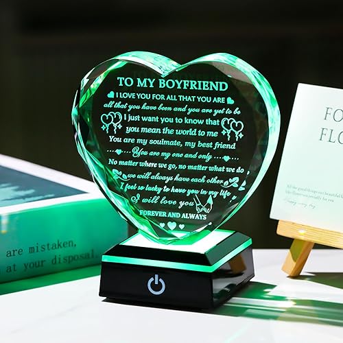 Miniatura 9 de YWHL Regalos románticos para novio de novia, recuerdo de cristal único para mi novio, regalos de cumpleaños, aniversario, día de San Valentín,