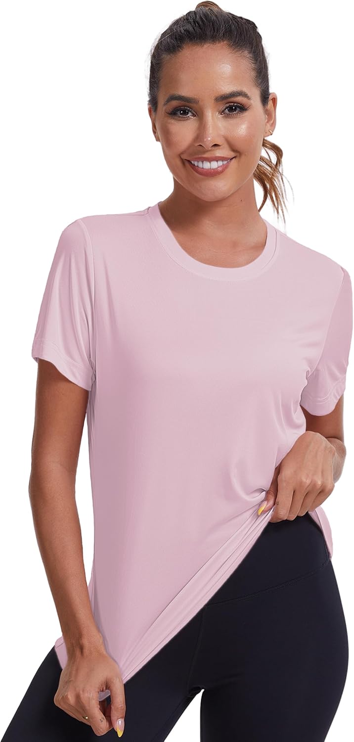 KINSWT Women's UPF 50+ Sun Shirts UV Protection Short Sleeve Rash Guard Swim Shirts Quick Dry Athletic Workout Tops - Image 6