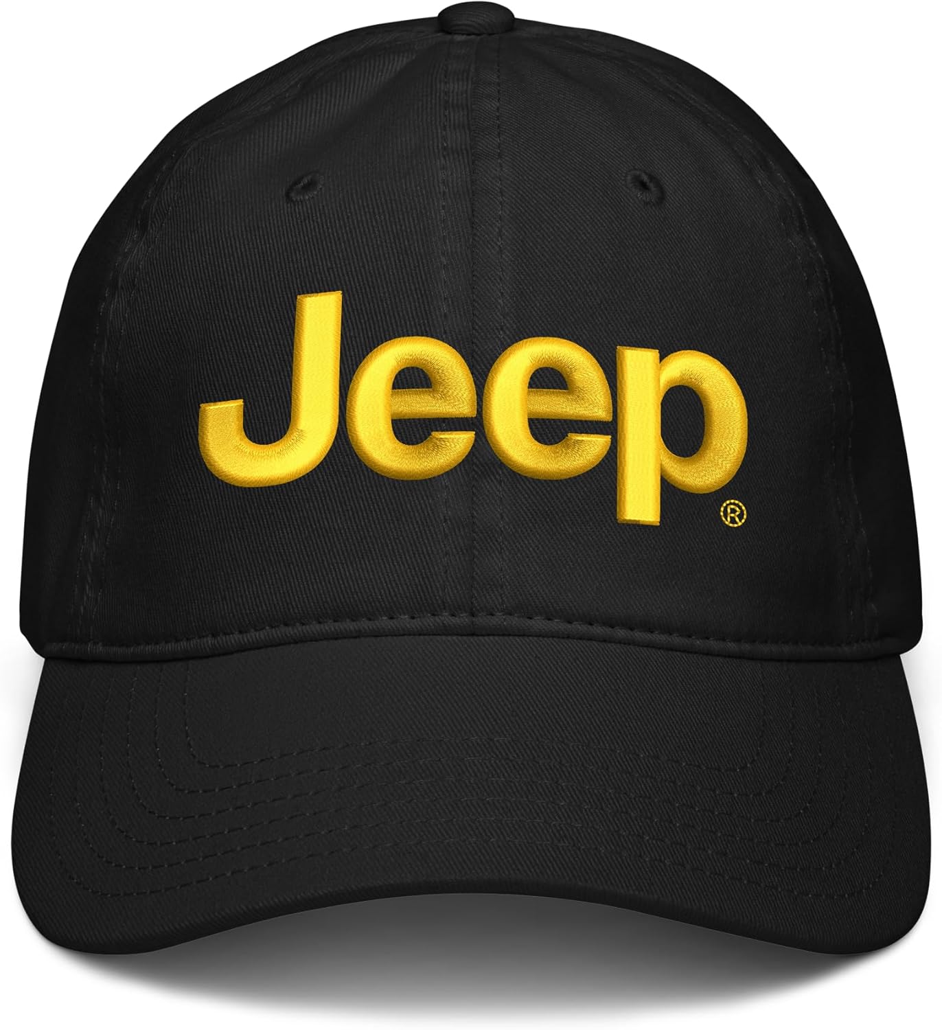 Jeep Yellow Cap Adjustable Puff Embroidered Baseball Hat