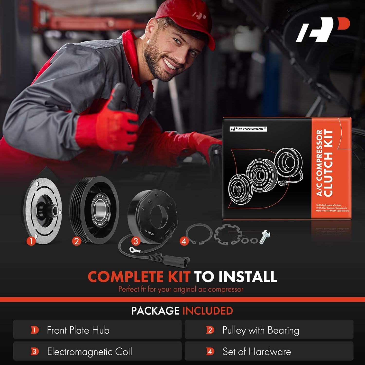 A-Premium Air Conditioner AC Compressor Clutch Kit Compatible with Land Rover Range Rover 2002-2005, Range Rover 2006-2009 4.4L, Range Rover Sport 2006-2009 4.4L & BMW X5 2001-2002 3.0L
