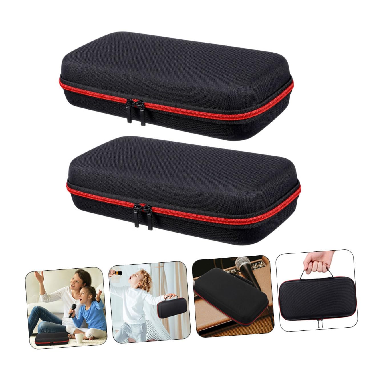 Kisangel 2pièces Étui de Rangement pour Microphone Portable Sac de Transport avec Fermeture Éclair Lot pour Micro à Main