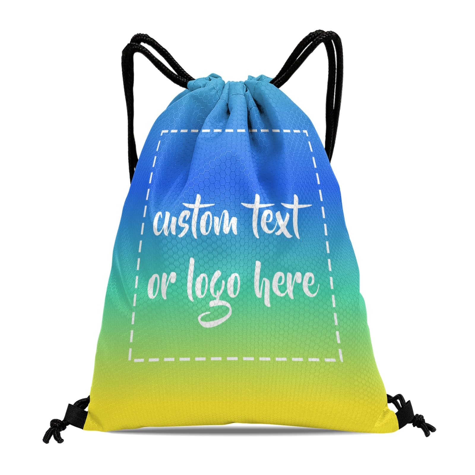 Custom Drawstring Bags with Logo Name Text Oxford Cloth Personalized Drawstring Backpack Waterpoof Customized Drawstring Pockets Cinch Sack for Gym, Outdoor, Indoor, Sports, 1 Pack