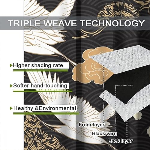 Miniatura 7 de Cortinas de grúa de hadas, plantas negras y doradas, estilo tradicional chino, estilo japonés, arte temático, decoración de dormitorio, sala de