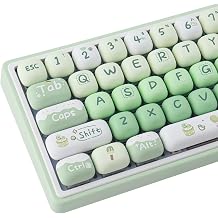PBT Keycaps 144 Keys Cute Green Dessert Cream Keycaps | Dye-Sublimation MOG Profile Custom Round Keycap for MX Swithes Mechanical Gaming Keyboards
