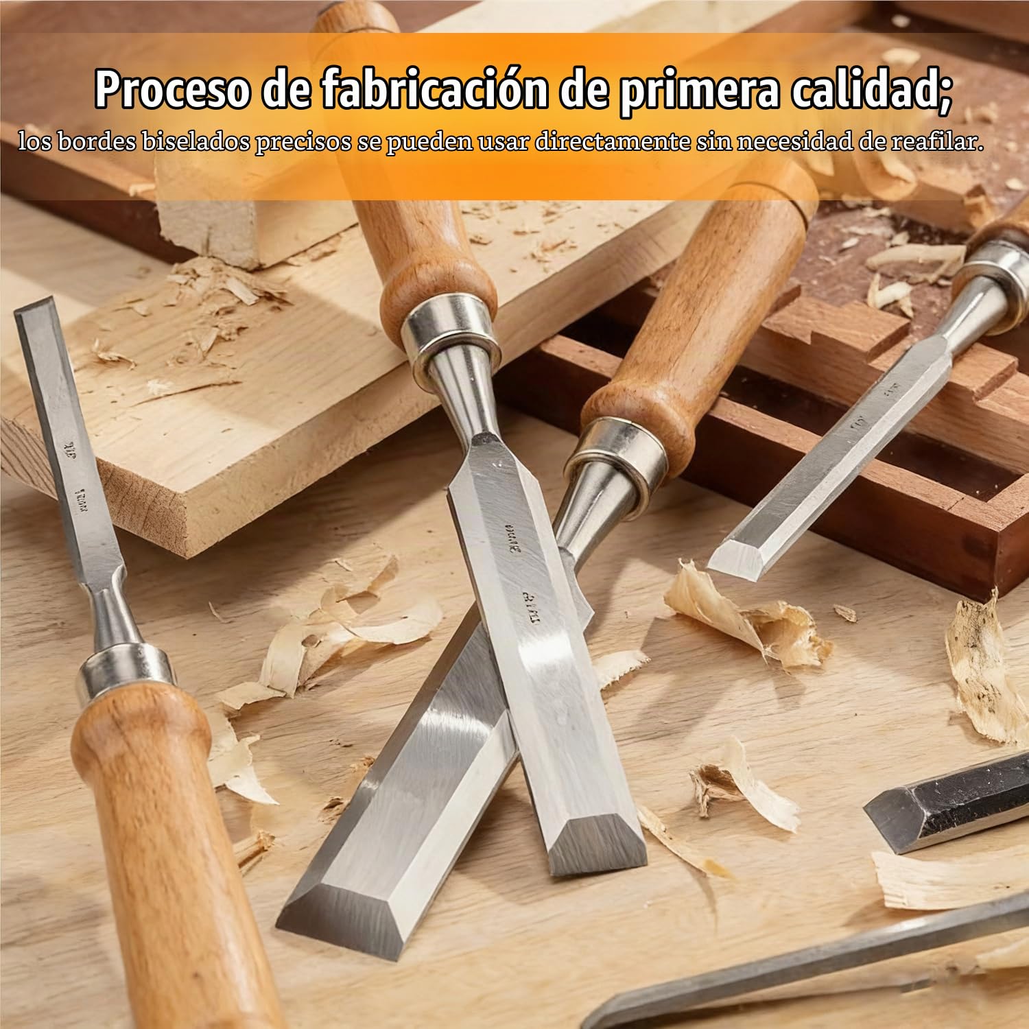 Gubias Para Tallar Madera,Juego De 10 Cinceles De Madera, Con Casco De Seguridad, Adecuado Para Carpintería y Proyectos Diy Para Principiantes, Juego De Cinceles De Madera De 1/4 a 2 Pulgadas