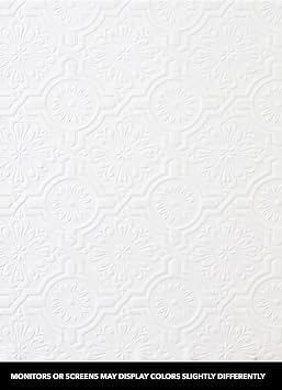 Brewster 148-32817 Victorian Tin Ceiling Paintable Wallpaper, White