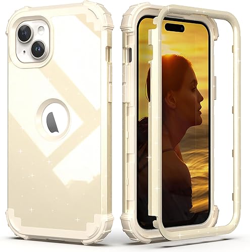 Miniatura 10 de IDweel Funda para iPhone 13 con protector de pantalla, para iPhone 14, híbrida a prueba de golpes, resistente, protección de policarbonato duro,